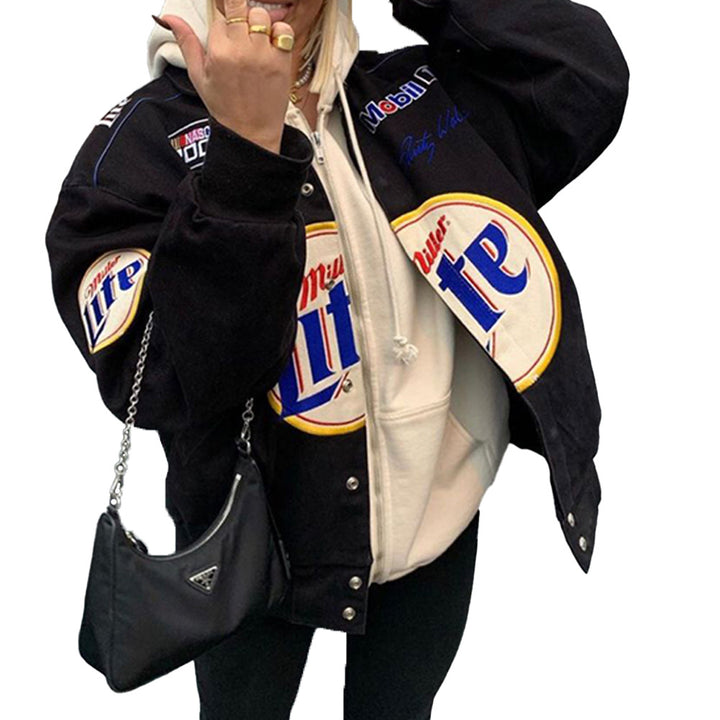 Damen Oversized Collegejacke Drune