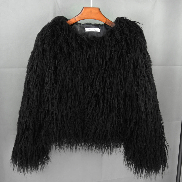 Damen Flauschige Kunstfelljacke mit lockerer Passform und voluminösem Design Drune