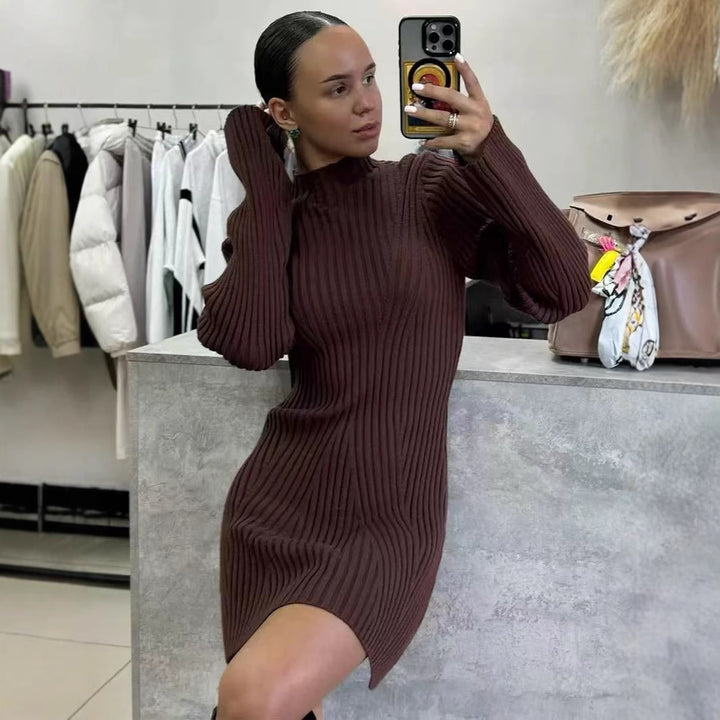 Damen Strickkleid mit moderner Rippstruktur und stylischem Schnitt Drune