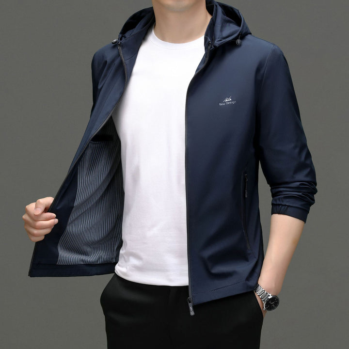 Herren Übergangsjacke mit funktionalem Kapuzendesign und elastischen Bündchen Drune