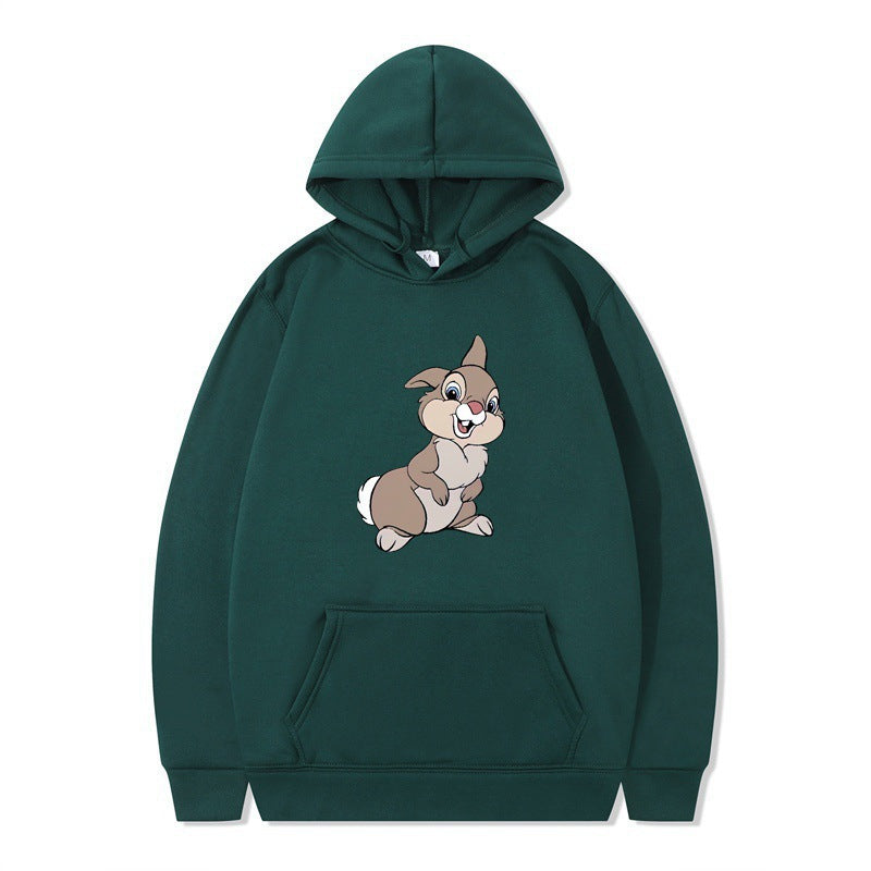 Damen Kapuzenpullover mit niedlichem Hasen-Design und bequemen Kängurutaschen Drune