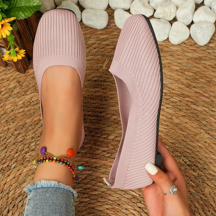Damen Komfortable und modische Ballerinas mit strukturiertem Obermaterial Drune