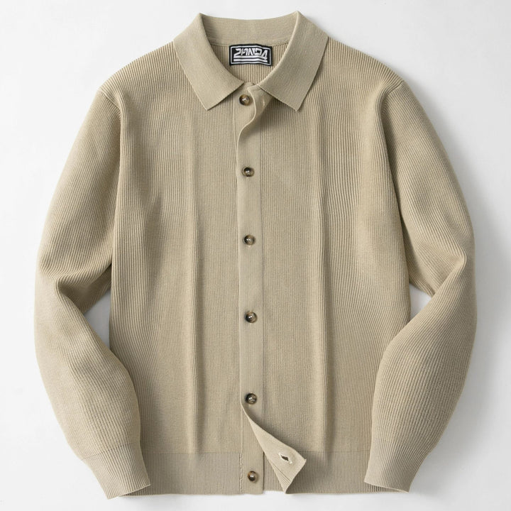 Herren Strickjacke mit modernem Kragen und hochwertigen Knöpfen Drune
