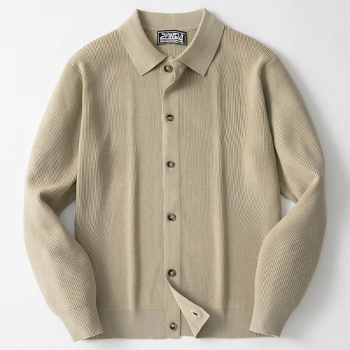 Herren Strickjacke mit modernem Kragen und hochwertigen Knöpfen Drune