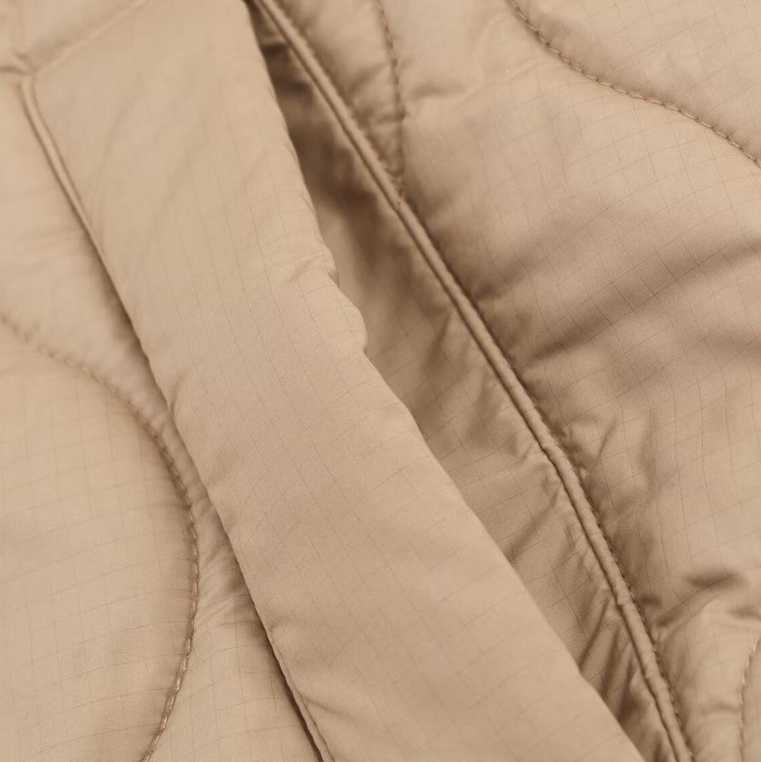Damen gesteppte Übergangsjacke mit Kapuze und großen Taschen Drune