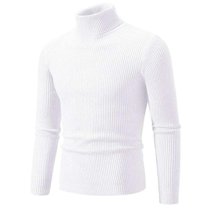 Herren nan taillierter Rollkragenpullover aus feinem Feinstrick mit geripptem Kragen Drune