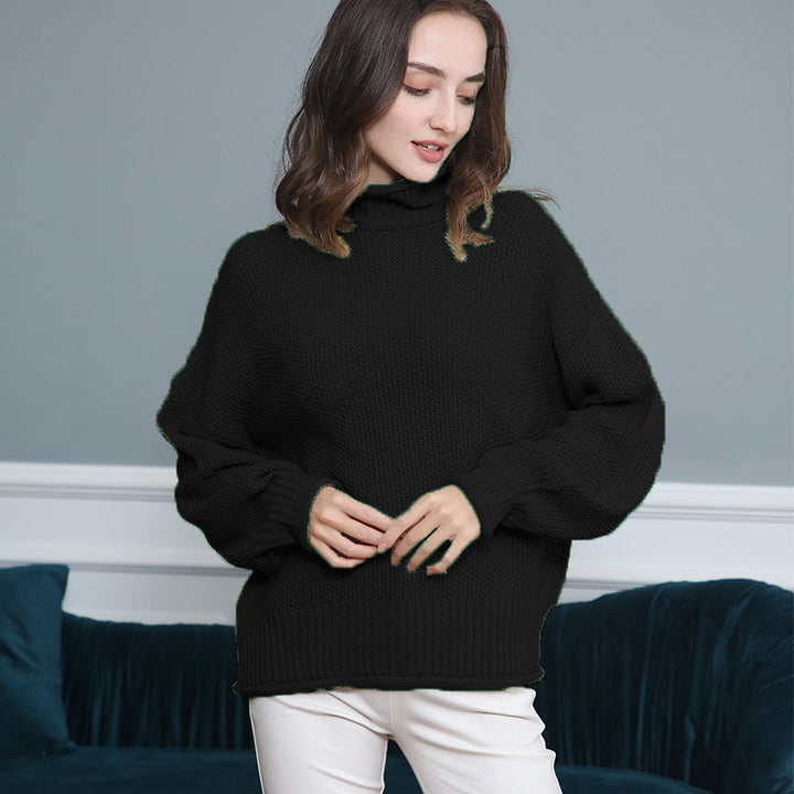 Damen Grobstrickpullover mit Rollkragen und luftiger Schnittgestaltung Drune