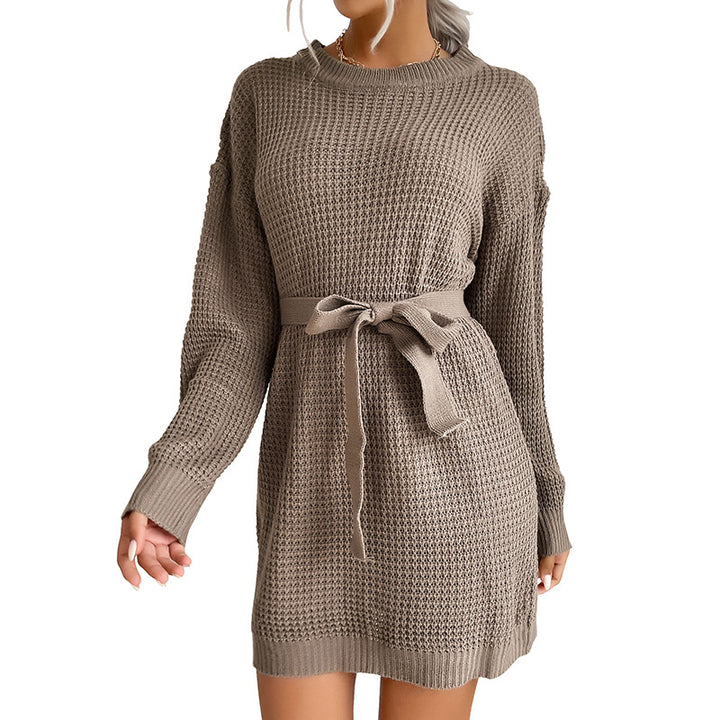 Damen Strickkleid mit Bindegürtel und lässigem Schnitt Drune