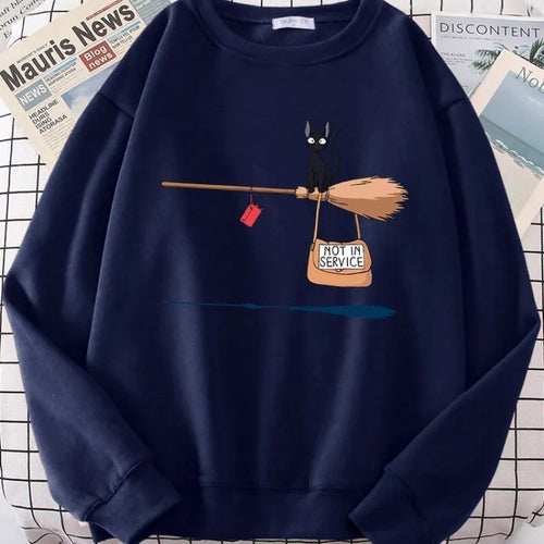 Damen Sweatshirt mit kreativem Katzenmotiv Drune