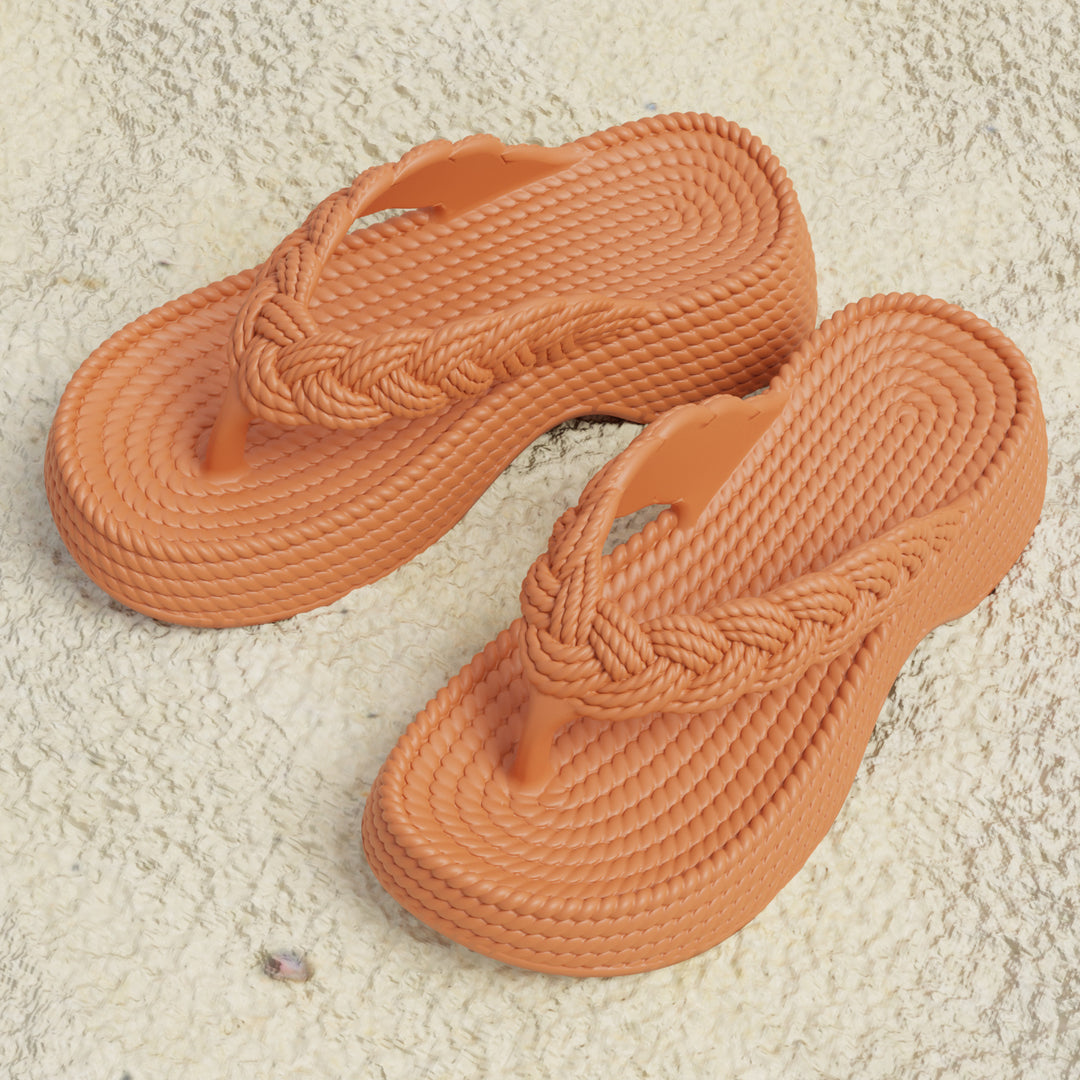 Damen Flip-Flops mit geflochtenem Riemen Drune