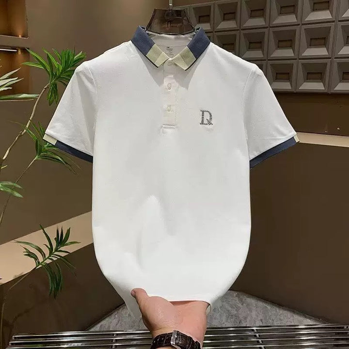 Herren Poloshirt mit Kontrastkragen und feiner Struktur Drune