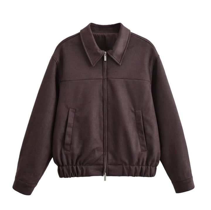 Damen modische Übergangsjacke mit lässigem Reißverschluss und praktischen Taschen Drune