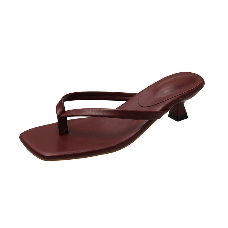 Damen Minimalistische Zehentrenner-Sandalen mit elegantem Absatz Drune