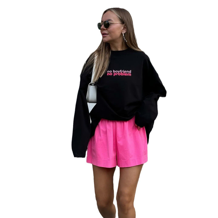 Damen Oversized Sweatshirt mit kreativem Statementprint Drune
