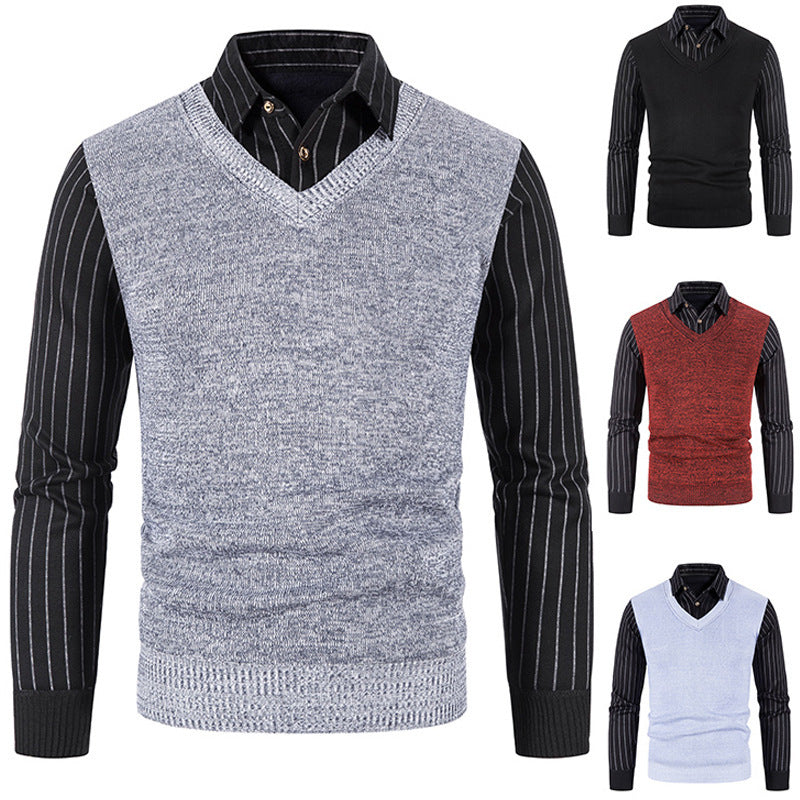 Herren eleganter V-Ausschnitt Pullover Drune