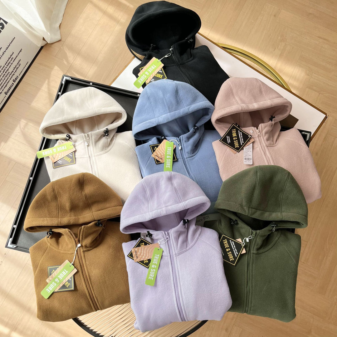 Damen Fleecejacke mit hohem Kragen und praktischen Seitentaschen Drune