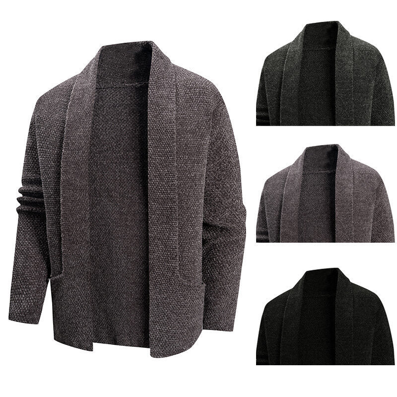 Damen lässige Strickjacke mit offenem Kragen und modernen Details Drune