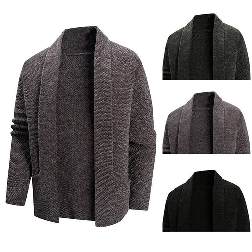 Damen lässige Strickjacke mit offenem Kragen und modernen Details Drune
