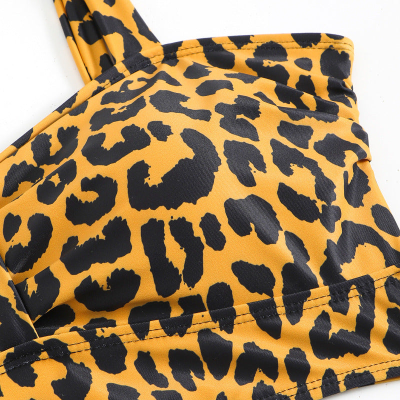 Damen Triangel-Bikini mit modischem Leopardenmuster und durchdachten Trägerdetails Drune