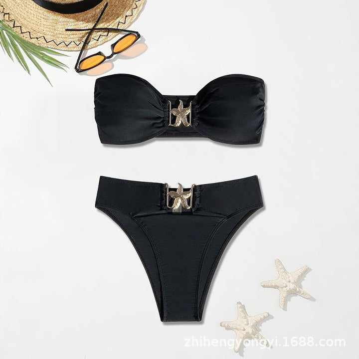 Damen Bandeau-Bikini mit elegantem Designelement Drune