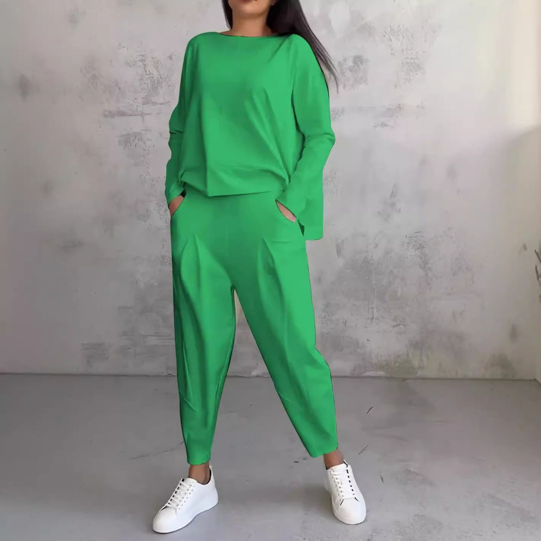 Damen modischer Freizeitanzug mit elegantem Schnitt und praktischen Taschen Drune