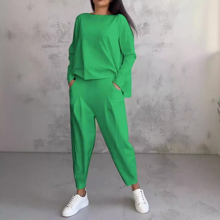 Damen modischer Freizeitanzug mit elegantem Schnitt und praktischen Taschen Drune