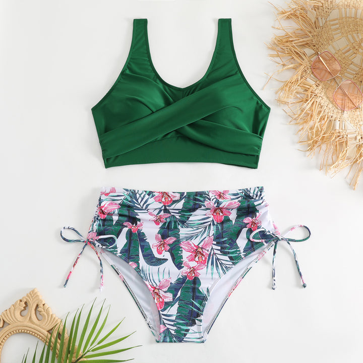 Damen Bikini-Set mit schickem Wickeloberteil und hoch taillierten Höschen Drune