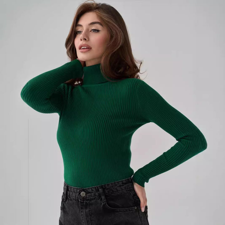 Damen Rollkragenpullover mit geripptem Design und lässigem Schnitt Drune