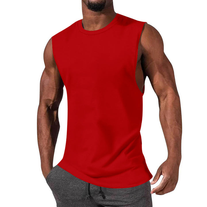 Herren nan athletisches Tanktop mit extra tiefem Armanschnitt und elastischem Baumwollmix Drune