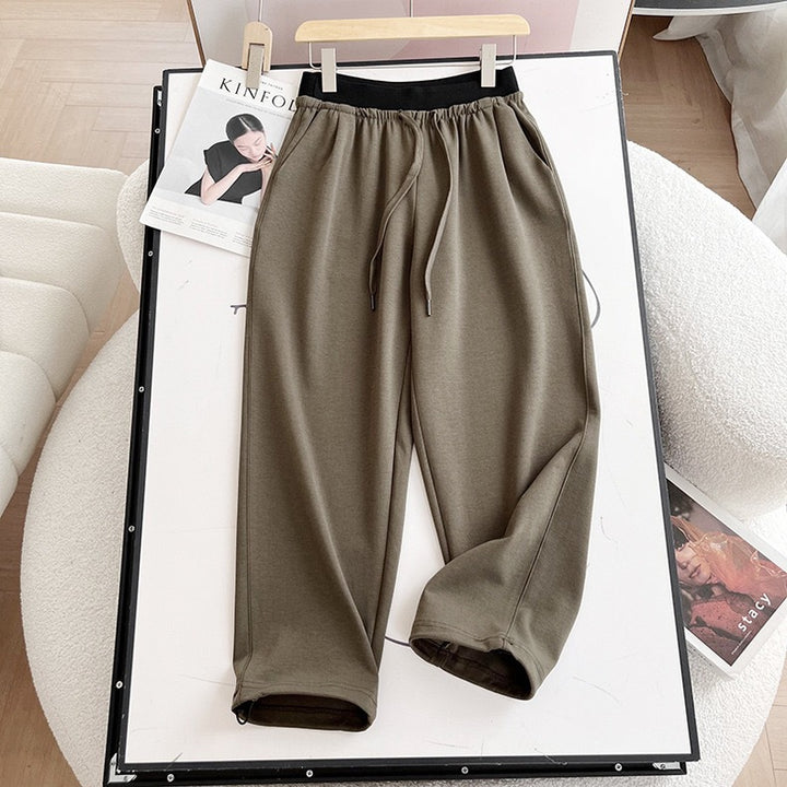 Damen bequeme Freizeithose mit verstellbarem Bund Drune