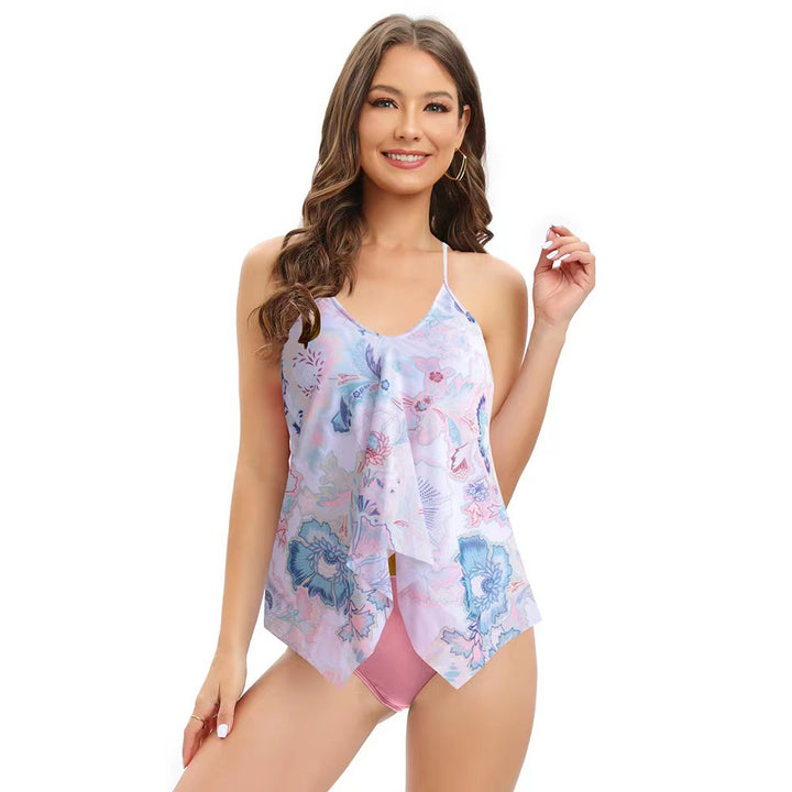 Damen Tankini-Set mit floralem Überrock und verstellbaren Trägern Drune