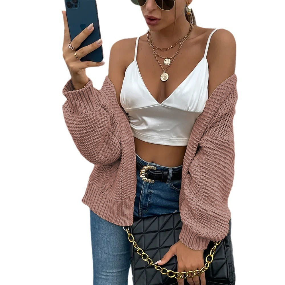 Damen Grobstrickjacke mit oversized Ärmeln und offener Front Drune