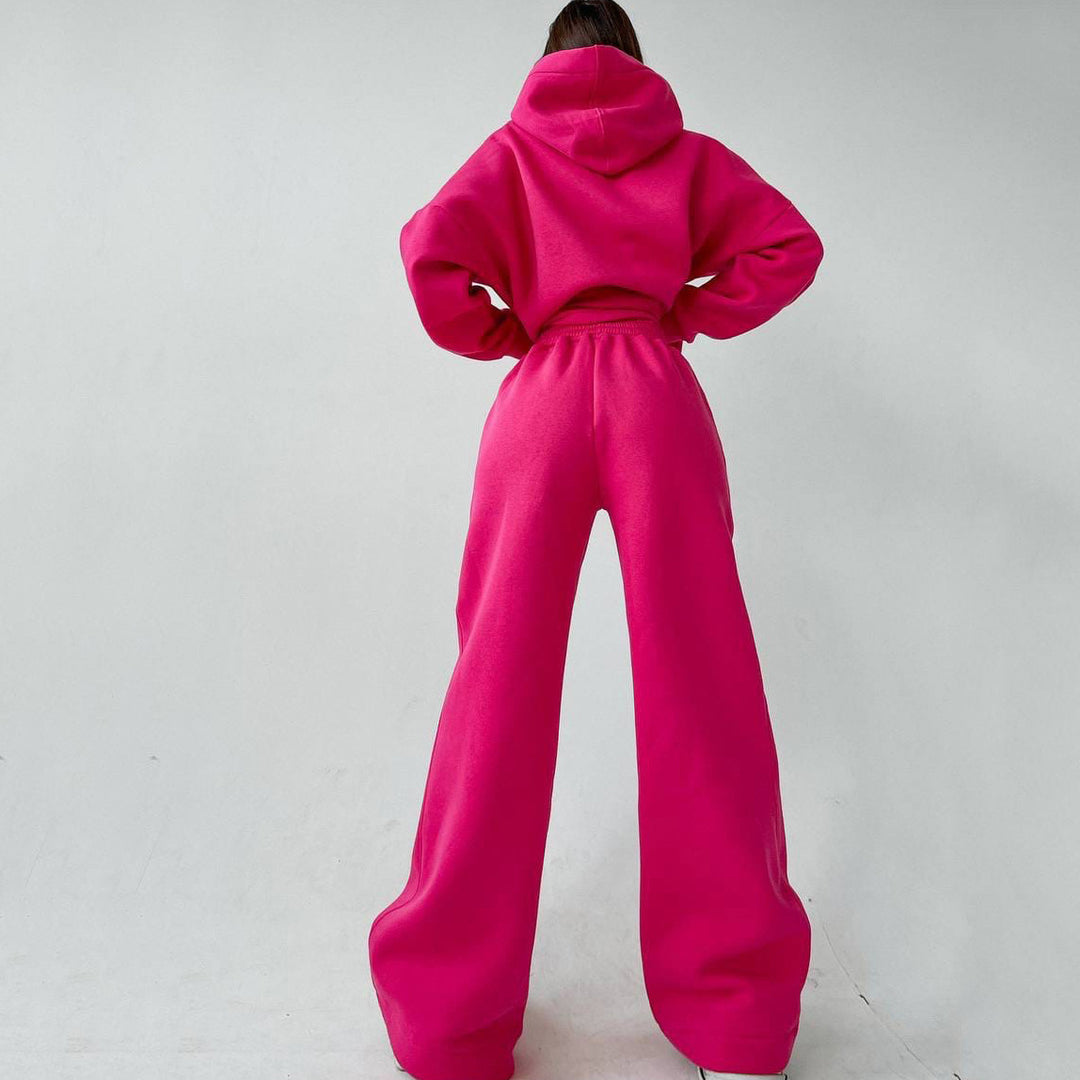 Damen nan weiches Oversize Hoodie mit weitem Schlag Jogginghose Set Drune
