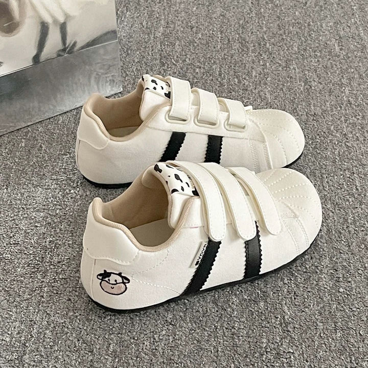 Damen Sneakers mit praktischen Klettverschlüssen und lustigen Tiermotiven Drune