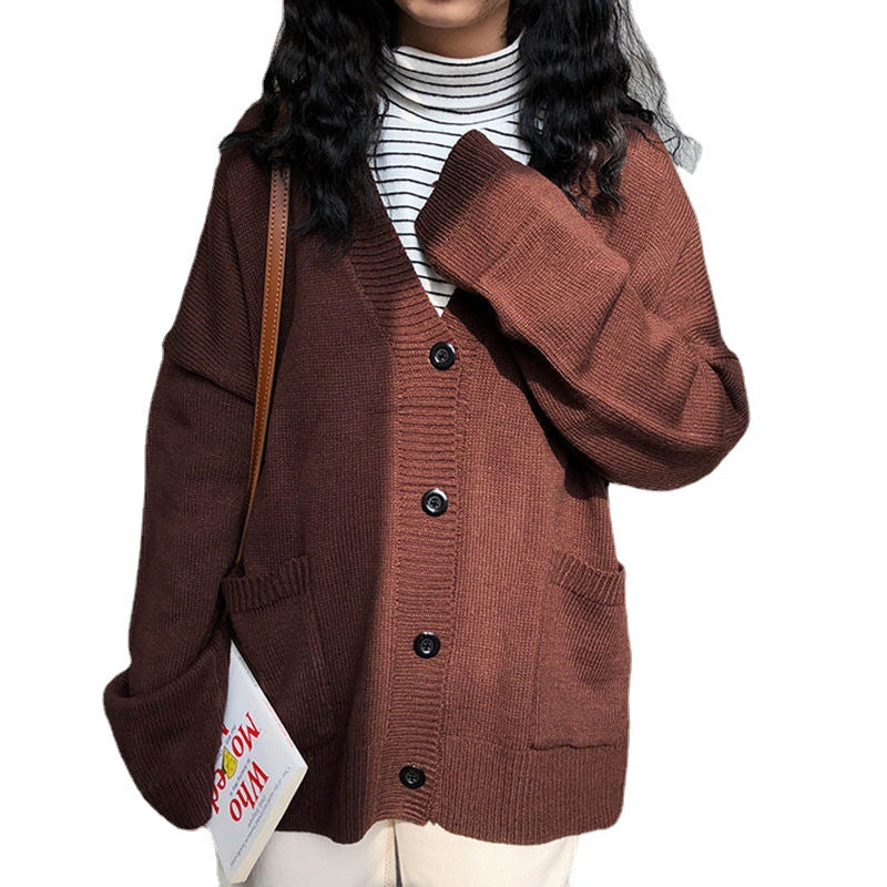 Damen lässiger Strickcardigan mit dekorativen Knopfdetails und oversized Passform Drune