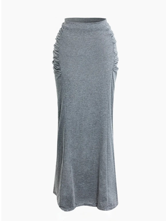 Damen Eleganter und figurumspielender Maxirock mit Rüschendetails Drune