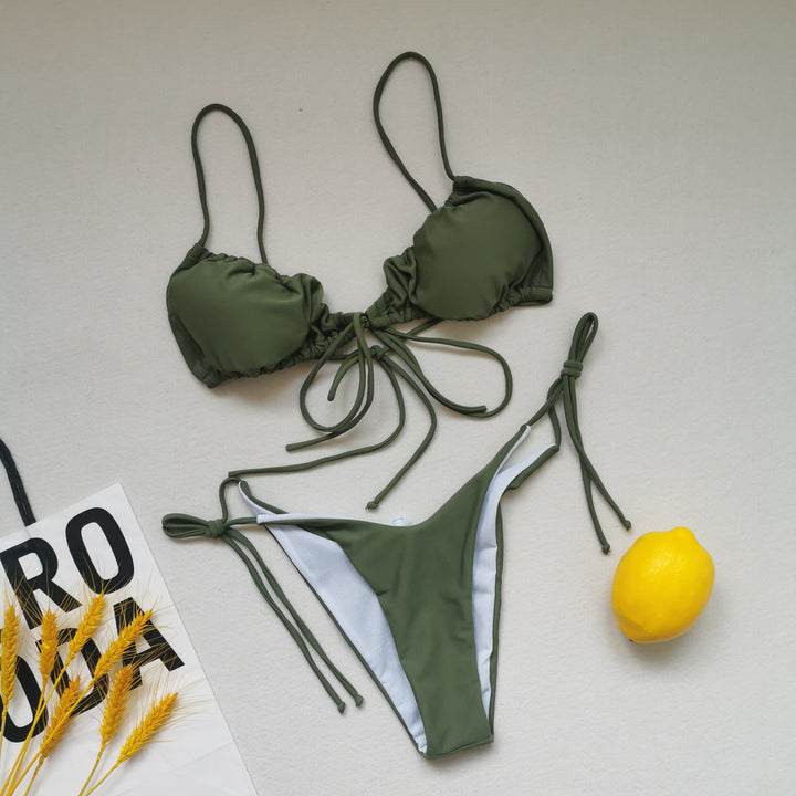 Damen Triangel-Bikini mit regulierbaren Bindebändern Drune