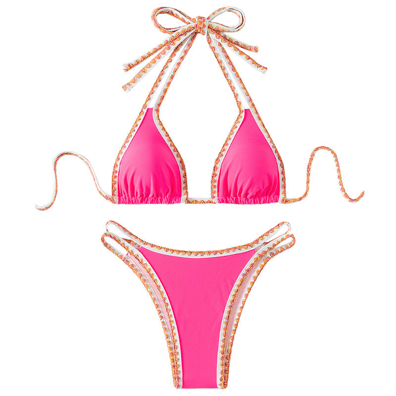 Damen Triangel-Bikini mit dekorativen Bändern Drune