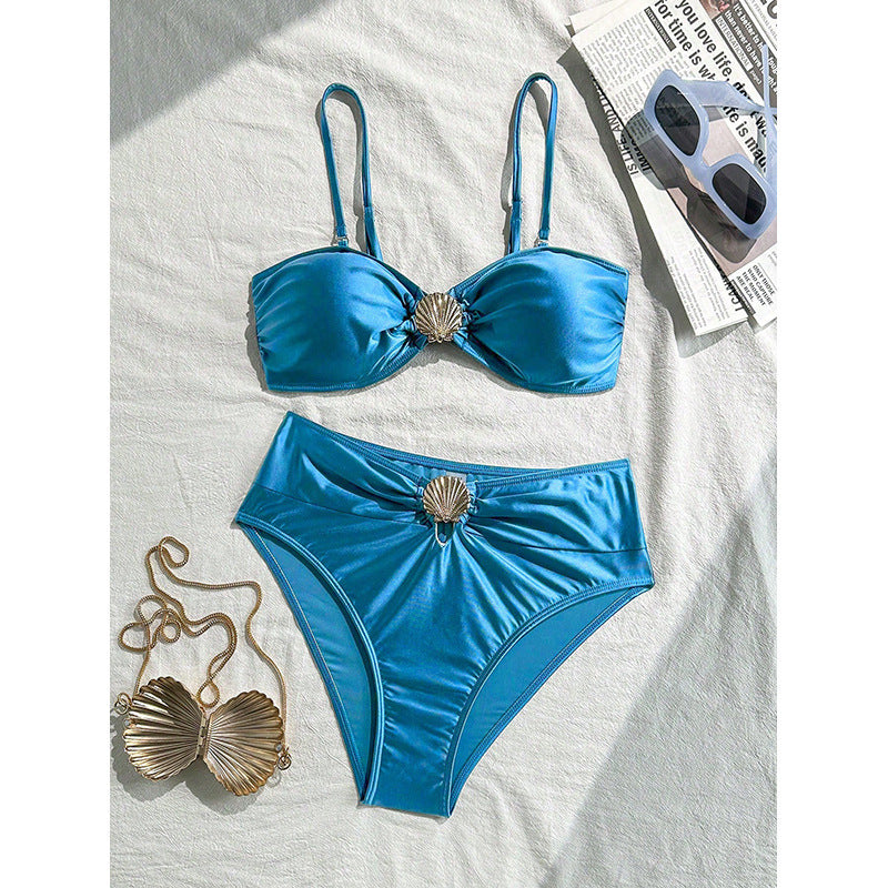 Damen Bandeau-Bikini-Set mit elegantem Muschel-Detail Drune