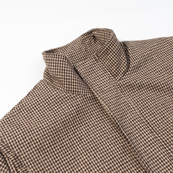 Damen Übergangsjacke im klassischen Karomuster mit hohem Stehkragen Drune