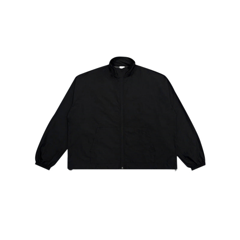 Damen lässige Zip-Übergangsjacke mit hohem Kragen Drune