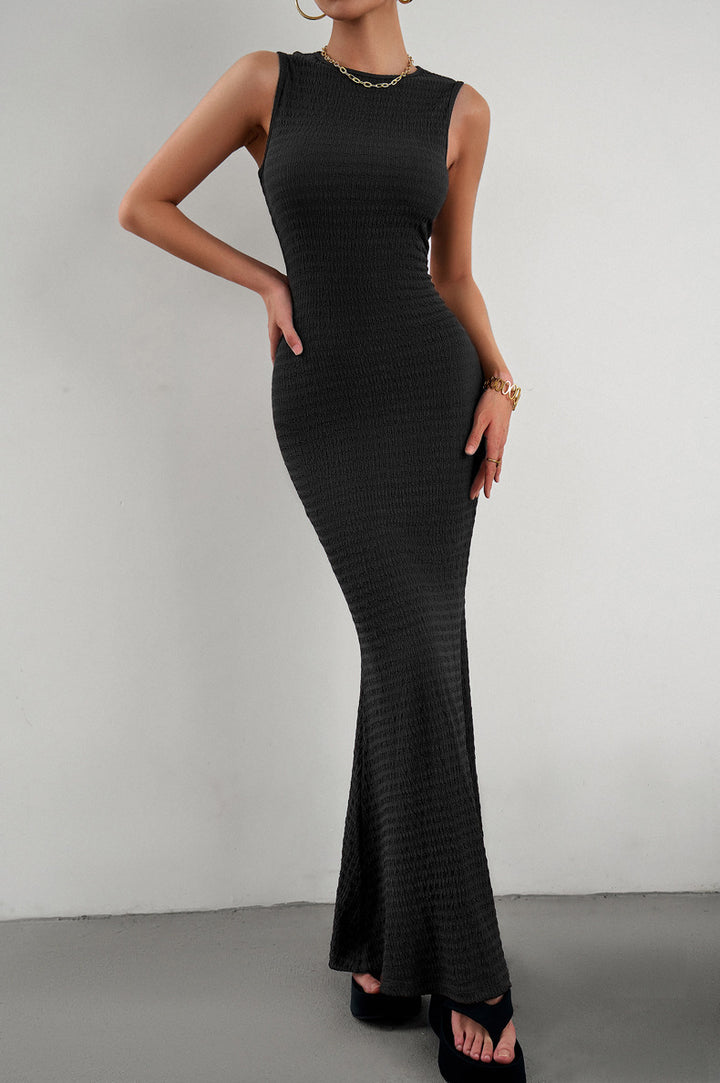 Damen figurbetontes Maxikleid mit elegantem strukturiertem Obermaterial Drune