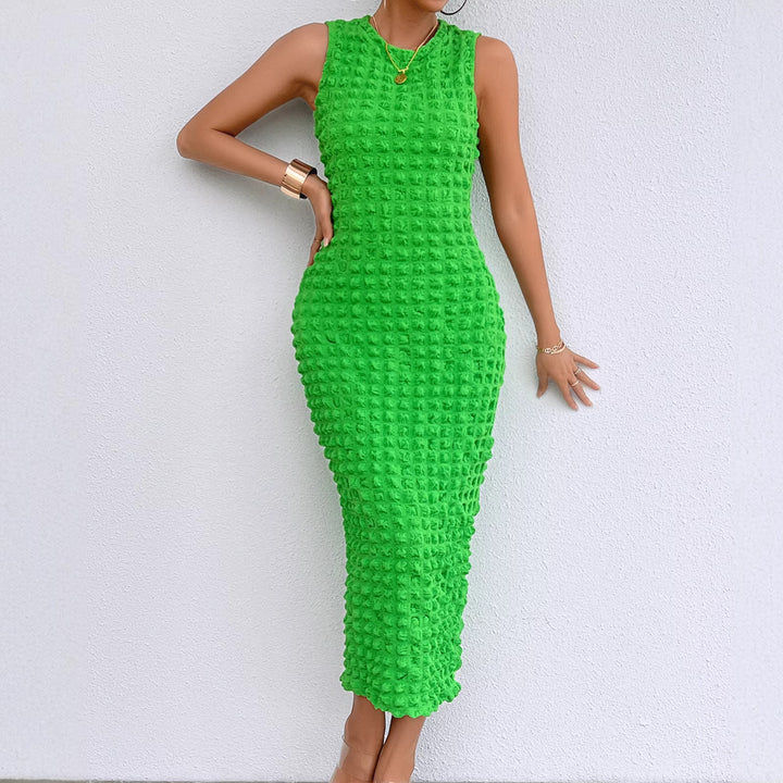 Damen Midi-Kleid mit strukturiertem Obermaterial und figurbetontem Schnitt Drune