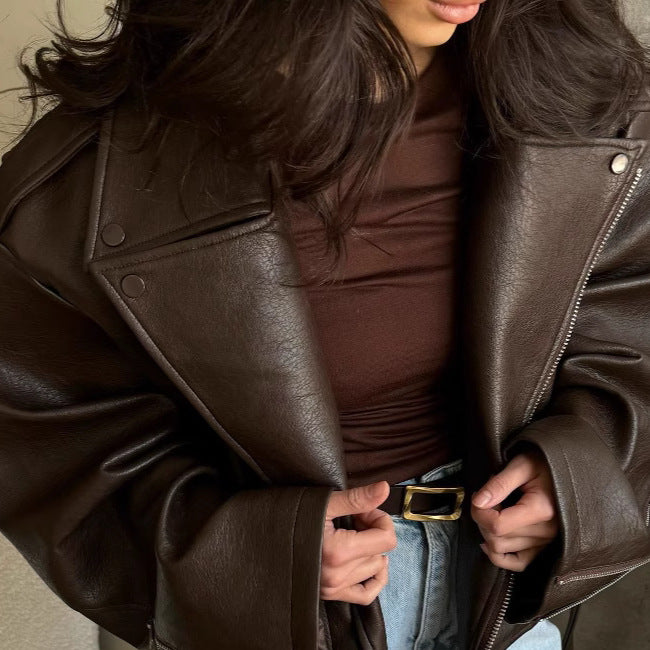 Damen Modische Bikerjacke mit innovativer Silhouette Drune
