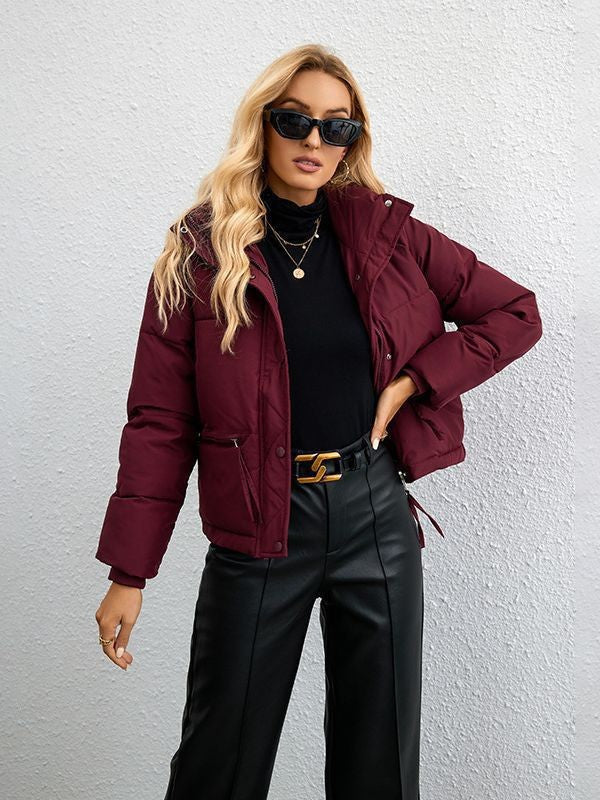Damen gesteppte Übergangsjacke mit hohem Kragen und praktischen Taschen Drune