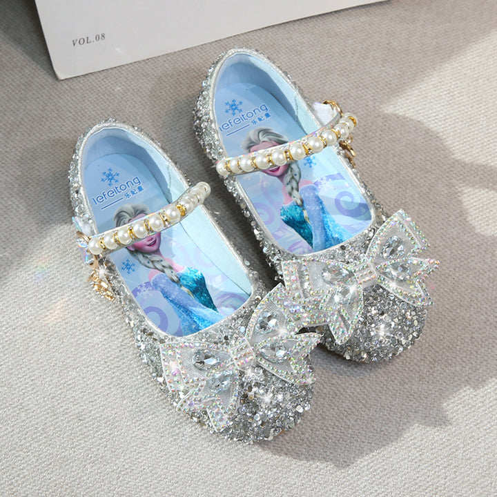 Mädchen Glitzernde Ballerinas mit perlenbesetztem Riemen Drune