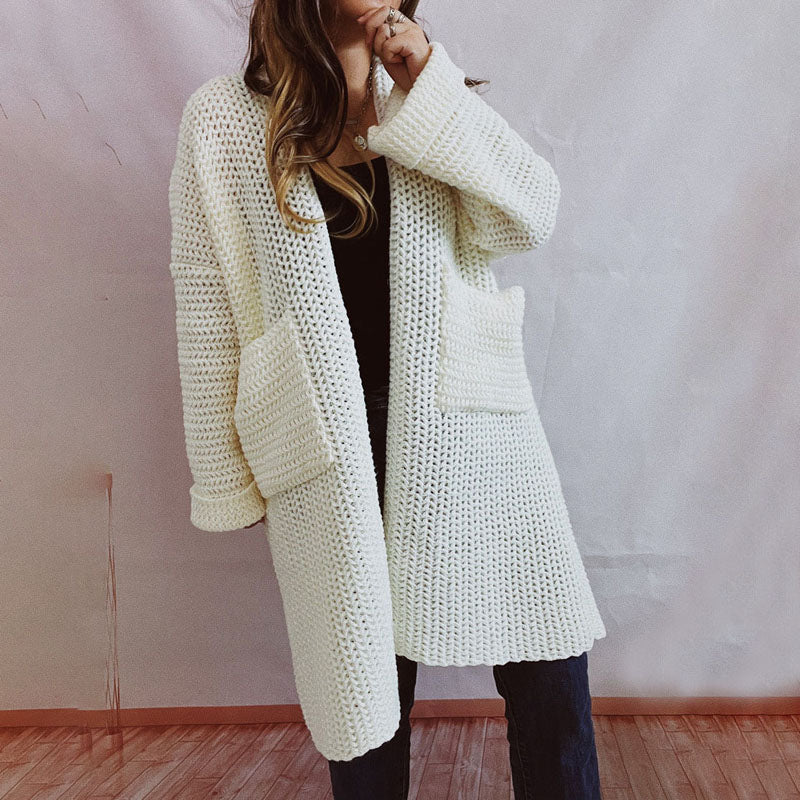 Drune | Einfarbige Strickjacke