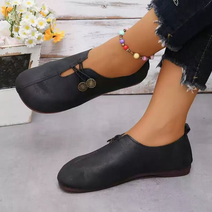 Damen Komfortable und stilvolle Slipper mit dekorativen Schnürdetails Drune