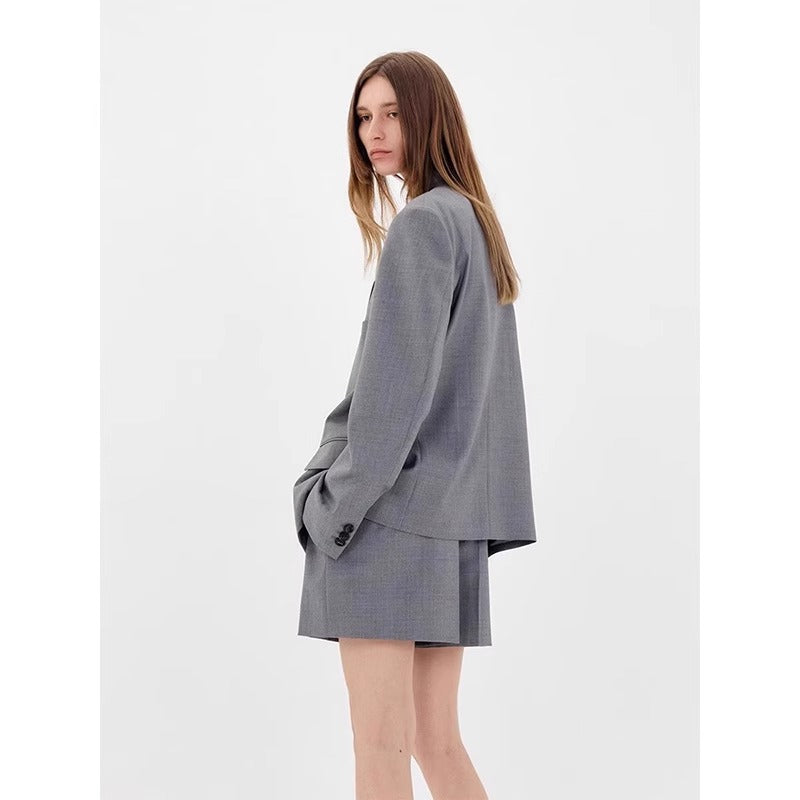 Damen stylischer Oversized Blazer mit dezentem Karomuster Drune
