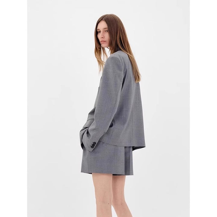 Damen stylischer Oversized Blazer mit dezentem Karomuster Drune